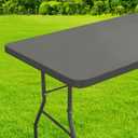Homing Rectangle Table Cloth Cover, Waterproof Polyester Elastic Fitted Tablecloth, Fits for 6 Foot Folding Tables, Washable Table Protector for Picnic, Camping, Outdoor (Grey, 30" x 72")