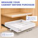 Expandable Pull Out Cabinet Organizer, No-Drill Pull Out Drawers, Roll-Out Shelf with Adhesive Pad & 3 Slide Rails for Framed Cabinets, Kitchen Pantry, 21" Deep, 12.2"-20.4", White, 4 Pack