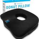 Premium Large Donut Pillow for Tailbone Pain Relief - Hemorrhoid Pillow for Sitting, Coccyx Support, Postpartum Recovery, Pressure Sores, Post Surgery and Sciatica, Orthopedic Donut Seat Cushion