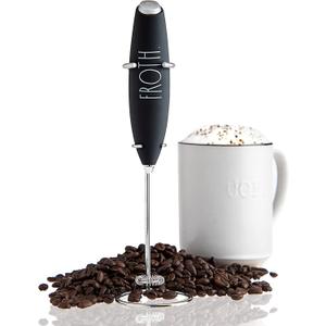 Rae Dunn Handheld Electric Milk Frother - Drink Mixer, Coffee Frother, Hand Blender, Frappe Maker, Latte Maker Milk Foamer (Black)