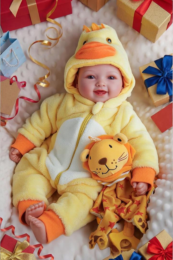 BABESIDE Lightweight Baby Doll Set  15" Realistic Soft Doll for Girls, Easy to Carry & Hug  Pretend Play & Gift (Yellow)