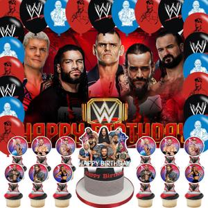 Wrestling Birthday Backdrop,Wrestling Boxing Match Poster for Boxing Party Decorations Cartoon Birthday Supplies Background Studio Shoot Photo Props