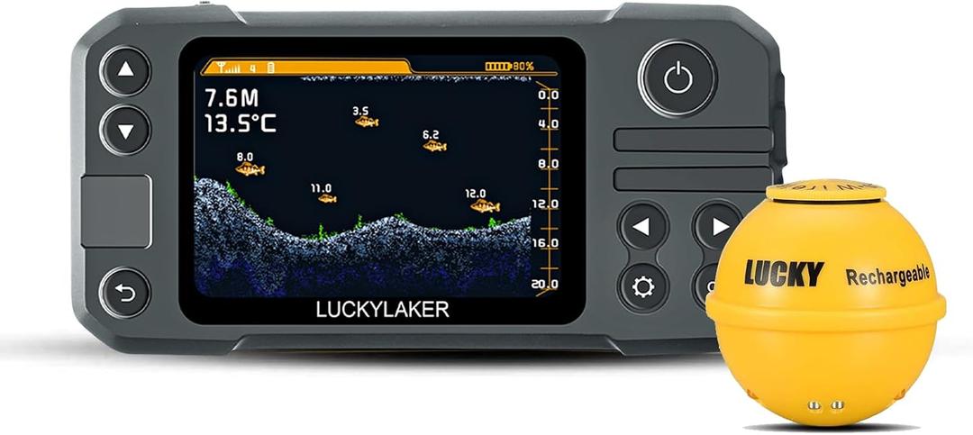 LUCKY Kayak Portable Fish Finder Transducer Wireless Sonar Fish Finders Boat Rechargeable Handheld Fish Depth Finder Fishing MT-202