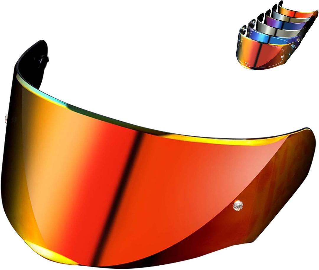 Compatible with LS2 FF353/320/328/800 Helmets Visor Tint Replacement Motorcycle Helmet Face Shield (Revo Deep Red)