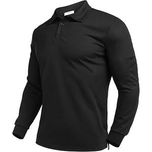 Deyeek Men's Polo Shirts Long Sleeve Golf Polo Shirts for Men Quick Dry UPF 50+ Sun Protection Polos Casual Collared Shirts (X-Large, Navy Blue)