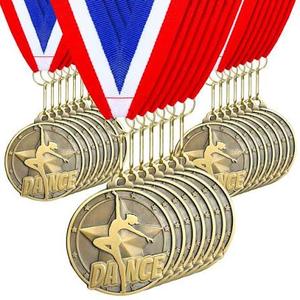 Quelay 30 Pcs 2'' Award Medals Bulk Gold Silver Bronze Medals with Neck Ribbons Metal Trophy Award Prize Gift for Kids Adults Competitions Party, Tournaments(Dance)