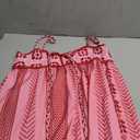 Pink Boho Square Neck Sleeveless Midi Dress L
