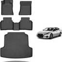 All Weather Car Floor Mats & Cargo Liner Set Fit for Nissan Altima 2019 2020 2021 2022 2023 2024 2025 Floor Liners Trunk Liner Altima Cargo Mat Accessories Black