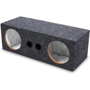 6.5 Inch Car Audio Enclosure Box, Sealed Covered Car Audio Vehicle Speaker Box with 2 Slot Port Vent for Improves Stereo and Sound System Accessories
