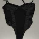 Lilosy Sexy Wireless Strappy Mesh Corset Lingerie Bodysuit Top (Medium, Black)