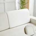 Yoovat Couch Cushion Covers for Sofa Couch Covers Wear-Resistant Universal Sofa Cover Washable Stretch for Sectional Slipcovers (Texture-Cream White,Back Cover L)