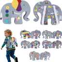 Busy Board, 12 in 1 Educational Busy Book Learning Sensory Toys for Toddlers with Fine Motor Skills, Busy Book Toys with Backpack Strap, Elephant Shape