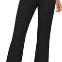 Womens Bootcut Dress Pants Business Casual Work Pants with Pockets High Waist Stretchy Trousers Pull On Office Slacks (Black, S)