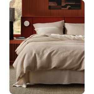 Bedsure Cotton Duvet Cover Queen - 100% Cotton Waffle Weave Khaki Duvet Cover Queen Size, PureWoven Breathable Tan Bedding Set for All Season, 3 Pieces, 90"x90"