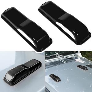 Engine Hood Hinge Cover Trim Exterior Accessories Decoration for 2018-2025 Jeep Wrangler JL JLU Sports Sahara Freedom Rubicon Unlimited Gladiator JT 2-Door & 4-Door (Black 2PCS)