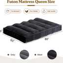 10" Futon Mattress Queen Size, Ultra Thick Futons Sofa Couch Bed Sleeper Sofa Bed, Versatile Floor Futons Japanese Floor Mattress for Adults, Black (Frame Not Included)