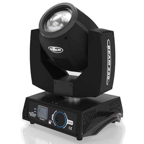 7R 230W Beam LED Stage Lights Moving Head Lights, Stage Light DJ Light 17 Gobos and 14 Colors DMX512 Control with Sound Activated for Wedding DJ Party Stage Lighting Party, Black