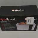 Mueller UltraToast Full Stainless Steel Toaster 4 Slice, Long Extra-Wide Slots for Bagels and Waffles, 6 Browning Levels, LED Display, Cancel/Defrost/Reheat Functions & Removable Tray, Kitchen Gadgets