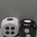 2pcs Large Foam Dice, Big Educational Giant Dice, Eva Foam Jumbo Dices for Game Nights and Learning Sessions, Black/White