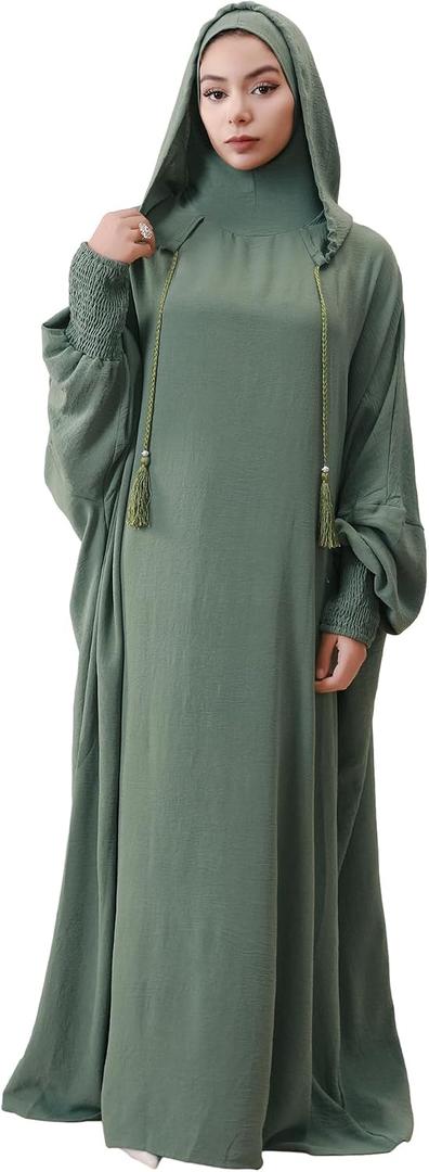Abaya with Hat - Muslim Abaya Dress for Women Comfortable & Versatile for Travel & Prayer, Large 