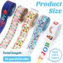 MTLEE 5 Rolls 25 Yards School Grosgrain Ribbons 2.5" Back to School Bus Pencil ABC Pattern Ribbons for Crafts Teacher Appreciation Gifts Wrapping Hair Bows Wreath Decoration(Stylish Style)