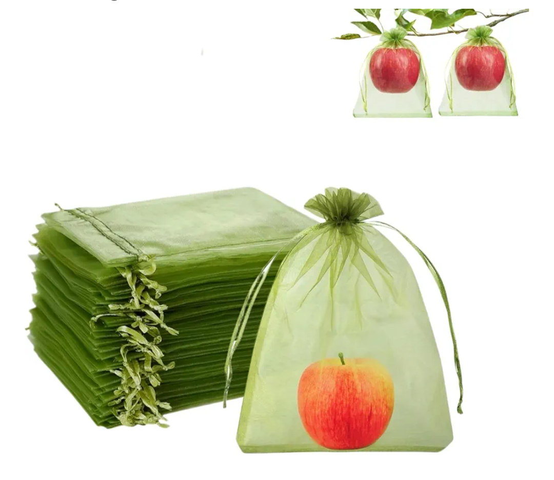 60 PCS Fruit Protection Mesh Bags,6.69x9 Inch, Drawstring Reusable Netting Cover for Plants, Fruits, Vegetables, Flowers