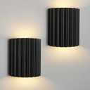 Pink Resin Modern LED Wall Sconces Wall Lighting Set of 2, Indoor Hardwired Wall Mount Light Fixtures Lamp Up and Down for Living Room Bedroom Hallway Dining Room