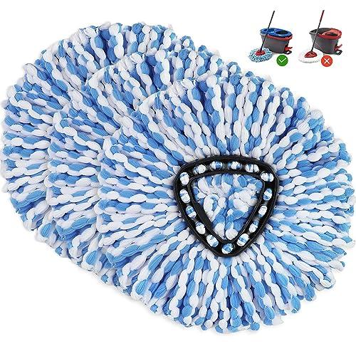 3 Pack Mop Replacement Heads for O-Ceda RinseClean Spin Mop, Microfiber Spin Mop Refills, Easy Cleaning Mop Head Replacement Refill
