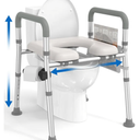 Raised Toilet Seat with Handles, Toilet Seat Riser for Seniors with Adjustable Height & Width, 400lb Handicap Elevated Toilet Seat for Elderly, Pregnant, Fit Any Toilet