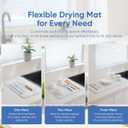 Chefs Path Dish Stone Drying Mat - 23.6x15.4in Mountain Print Spliced Kitchen Mat - Quick Drying and Ultra Absorbent Diatomaceous Earth and Quartz Dish Drying Mat with Non Slip Pad and Sandpaper