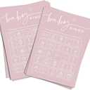 GardenCity Baby Shower Bingo Game for Girl (50 Unique Cards), Pre-Filled Fun Baby Shower Game Activity, Perforated Calling Cards, Gender Neutral, Pink