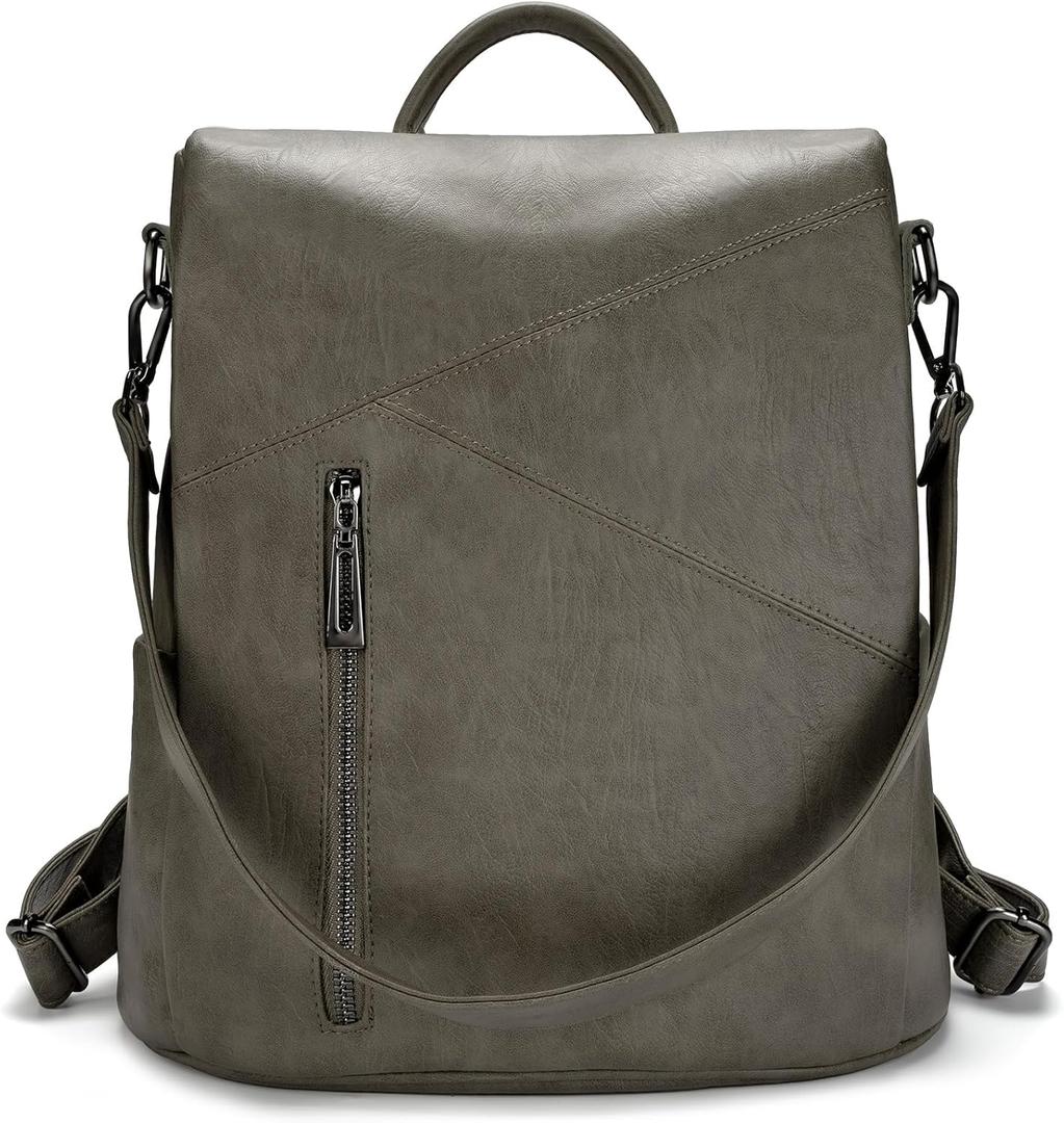molshine Backpack,Fashion Casual Travel PU Leather Daypack Bag Shoulder Rucksack Handbags for Women HB041 (Green)