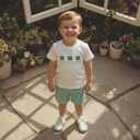 Toddler Baby Boy St Patrick's Day Outfit Clover Embroidery Short Sleeve T Shirt and Plaid Shorts 2 Piece Clothes Set