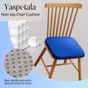 Non-Slip Navy Blue Square Seat Cushions Set of 2 - Comfortable Chair Pads with Removable Cover (15"x15"x1.7") for Kitchen, Office, Car & Indoor Use