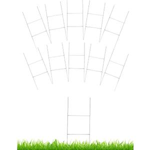 10 Pack H Frame Wire Stakes for Yard Signs,18'' x 7'' Yard Sign Stakes Metal for Corrugated Plastic Signs Halloween Yard Sign Holder