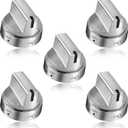 5 Pack Stainless Steel WB03x24818 Gas Stove Knob Replacement for ge, PS11729081 AP5989029 Stainless Steel Stove Replacement Knobs, Compatible with ge Stove Knob（Not Universal）