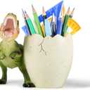 Dinosaur Pen Holder for Desk, Pencil Holder, Cute Fashion Desk Organizers and Accessories, Office Supplies Idea Gift for Women and Kids (Green)