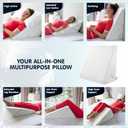 Wedge Pillow for Sleep Apnea, 12 Inch Adjustable Height Bed Wedge Pillow for Headboard, Gerd, Acid Reflux Relief, Snoring, and Post Surgery Recovery. Bed Pillow for Sitting Up in Bed