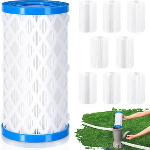 VICAMB 8 Pack Type A/C/III Pool Filter Cartridge Replacement, Compatible with Intex 29000E/59900E, Reusable Outer Shell with Replaceable Inner Filters for Select Above Ground Pool Pumps