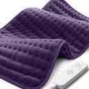 Electric Heating Pad for Back, Neck & Cramps Relief - Moist & Dry Heat Therapy - 6 Heat Settings, 4 Timer Options, Auto Shut-Off, Machine Washable, Ideal Christmas Gift for Men & Women,12"x24"