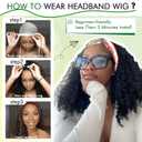 CINHOO Deep Curly Brown Headband Wigs for Black Women 12inch Short Deep Chocolate Brown Base with Gradual Warm Caramel Brown Highlights & Tips Headband Wig for Women Curly Half Wigs with Headbands