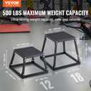 VEVOR Plyometric Jump Box, 18 Inch Plyo Box, Steel Plyometric Platform and Jumping Agility Box, Anti-Slip Fitness Exercise Step Up Box for Home Gym Training, Conditioning Strength Training, 12"