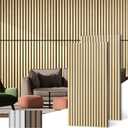 Acoustic Wood Wall Panels, 2-Pack 45.3" x 23.6" Soundproof Wall Panels, Wood Slat Wall Panels for Wall Decor, Natural Oak
