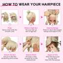 REECHO Messy Bun Hair Piece with Bangs 2-in-1 Drawstring Ponytail Extension Updo Wig & Hair Topper with Long Side Bangs, Natural-Looking Hair Bun Hairpieces for Women - Honey Blonde, Golden Blonde