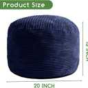 HIGOGOGO Round Stuffed Pouf Ottoman, Corduroy Poufs with Foam Chunk Filling, Furry and Fluffy Pouf Foot Stool Storage Ottoman, 20 X 15 Floor Poufs Foot Rest for Living Room, Navy