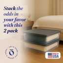HOMZ Clear Plastic Storage Bins w/ Snaplock Lids, 28 Qt, Gray, 2 Pack
