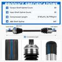 TadaMark Front Left & Right CV Axle Shaft Assembly, For 66-4198 66-4199