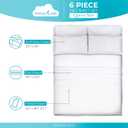 DREAMCARE Queen Sheet Set - 6 pcs Breathable Cooling Bed Sheets - up to 15" Deep Pocket Queen Sheets Set with Side Pockets - Extra Soft 100% Brushed Hypoallergenic Hotel Luxury Bedding - White