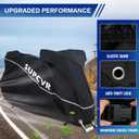 Motorcycle Cover Heavy Duty & Durable,All-Season Waterproof,UV-Proof,Windproof,Anti-Theft with Reflective Strips,Fits Harley Davidson,Honda,KTM,BMW,V-Strom,Suitable for Motorcycles Up to 104"
