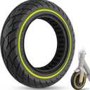10x2/54-152 Solid Tire, 10x2.125 Tubeless Fit for Swagtron SG-5, VOLPAM SP01, Gotrax GXL V2, Ninebot F25/ D40X/ D18W/ D28U, Replacement for 50/75-6.1 10x2 Original Tire, Luminous Green